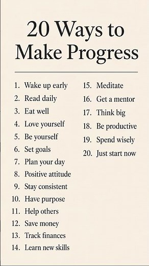 20 Ways to Make Progress 🚀 Change Your Life Today #shorts #amazingfacts #psychology #quotes #facts
