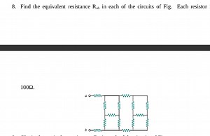 Find the equivalent resistance R_{ab} in the circuit, where eac... | Filo