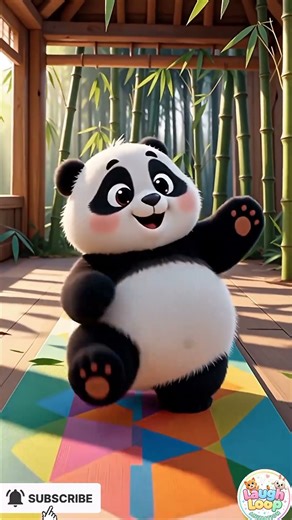 Panda Doing Yoga… And Failing Hilariously 😂🐼 (Cute Animation) #shorts