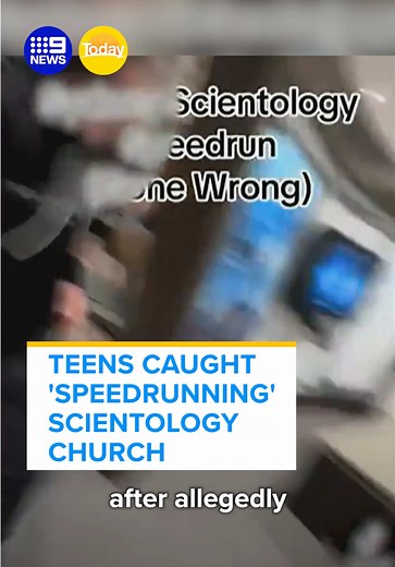 It's the latest alleged incident in a growing viral trend targeting the Church of Scientology. #9Today