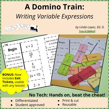 Writing Algebraic Variable Expressions Hands On Activity: A Domino Train