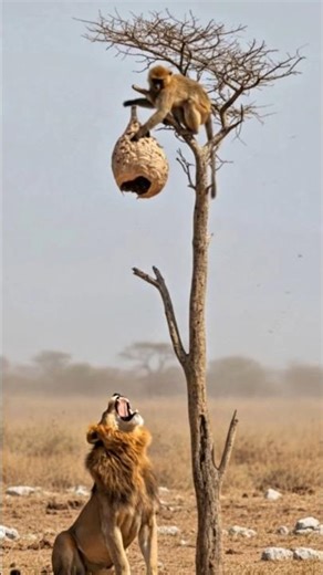 Lion vs Monkey: The Wasp Bomb. Wait for it! 🤯