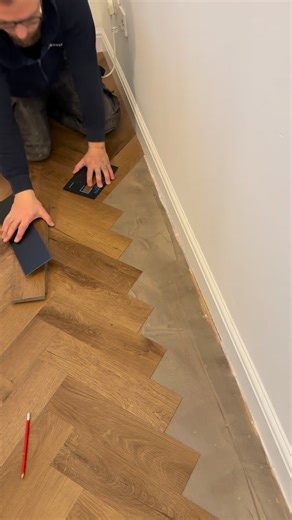 Perfection Guaranteed with the @myscribesolutionsltd Template boards. Making these herringbone parquet cuts easy work. The @mozart_blades Evo for that precision. #willowtreeflooring #flooring #trade #flooringinstaller #tools #parquet #herringbone #perfection | Willow Tree Flooring