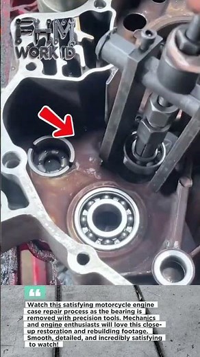 Inside a Motorcycle Engine Case Repair! Precision Bearing Removal Process