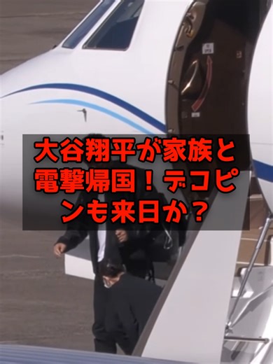 大谷翔平が家族と電撃帰国！デコピンも来日か？