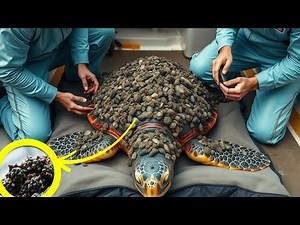The Rescue Team save Turtle Covered Million of barnacles and honey bees