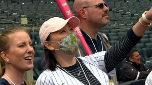 On Sunday, the Yankees welcomed Elaine Alden as our Honorary Bat Girl. Elaine is a triple-negative breast cancer survivor, who has received care at NewYork-Presbyterian Hospital. #HowIStayAmazing | New York Yankees