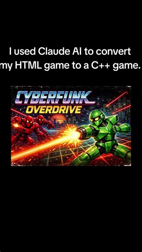 I just got back into #Game #programming again because I wanted to check out #claude #ai for making #games I decided to let claude convert my HTML game into a standalone C game that could played on other platforms. and I was truly impressed with how well claude was able to replicate that game. I plan to keep working in cyberfunk overdrive and hopefully release it in steak. what would you want to see in an arcade style shooter. comment below! make sure to also like and follow for more AI game deve