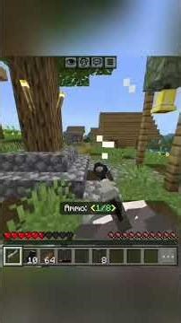 Aku mencoba duel dengan @papongprikitiw pakai senjata api #minecraft #minecraftshorts #games