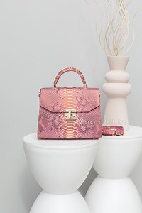 Pink Python Leather Bag, Real Snakeskin Top Handle Purse, Small Luxury Handbag - Etsy Canada