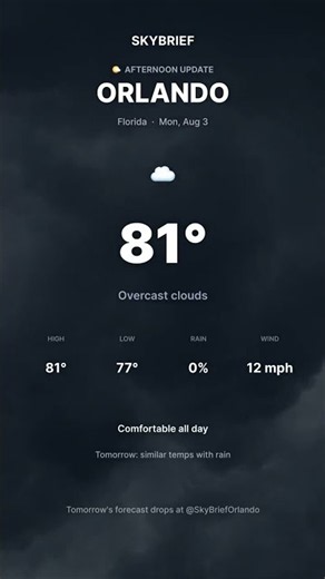 [1 PM] Cloudy Start, Warm Finish 🌤 Orlando Weather Today #OrlandoWeather #Shorts