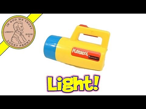 Vintage Playskool Duracell Flashlight from 1986 - Changes Colors Red Green & Clear Lenses