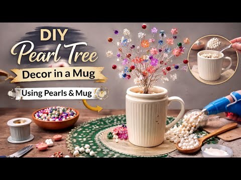 Turn a Simple Mug into Luxury Decor 😱 | DIY Pearl Tree #diy #art