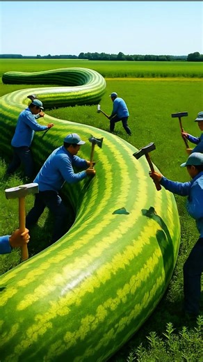 🐍rescue python from large water melon 🍈 #funny #shorts #cartoon #animals #viralshorts