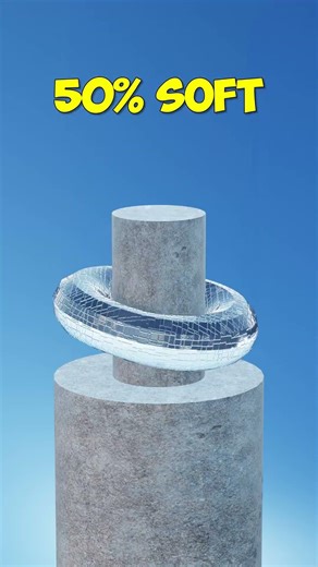 0% vs 100% Softness Hydraulic Press 3D Rigid Body Simulation #3d #shorts #blender