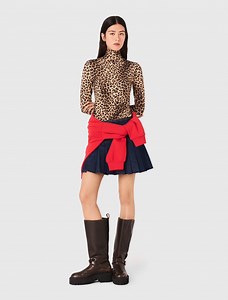 Leopard print T-shirt Brown for Women | Maje