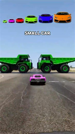 Big & Small Cars vs Giant Clash Mining Trucks