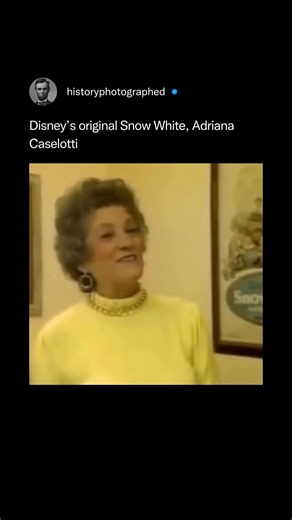 Adriana Caselotti originated the high-pitched, innocent voice of Snow White in the 1937 Disney classic, a role she landed at just 18 years old. Despite being forbidden by Walt Disney from pursuing other credited roles to maintain the character's illusion, she later embraced her iconic status and was named a Disney Legend in 1994. Credit: Disney | History In Pictures