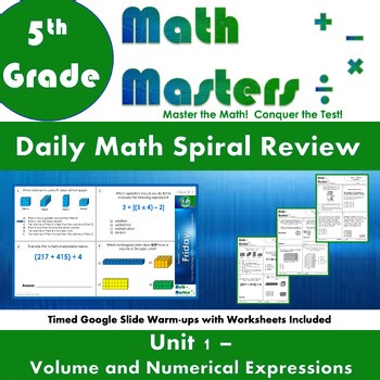 5th Grade Volume and Numerical Expressions Daily Practice - Test Prep