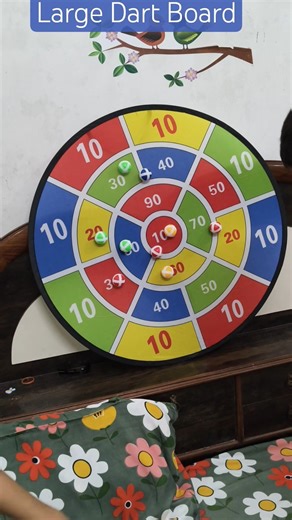 Foldable Large Dart Board with 12 Sticky Balls | Indoor/Outdoor Multi-Player Party Game |