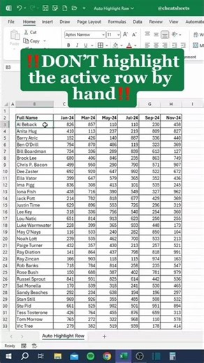 Auto highlight rows in excel | Conditional formatting
