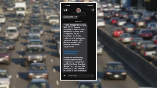Texas DPS warns drivers about fake text scams claiming to be from the DMV