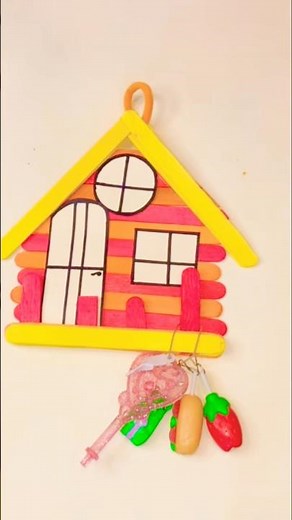 Easy diy key holder | How to diy key holder with sticks | #shorts #trending #shortsfeed #viralshort