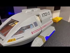 Star Trek Enterprise D Type 6 Shuttlecraft Model kit built and lit