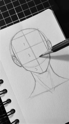 Perfect Head Proportions ✏️😎 Easy Face Drawing Guide! #shorts