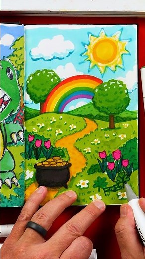 Sketchbook challenge - spring landscape #artforkidshub