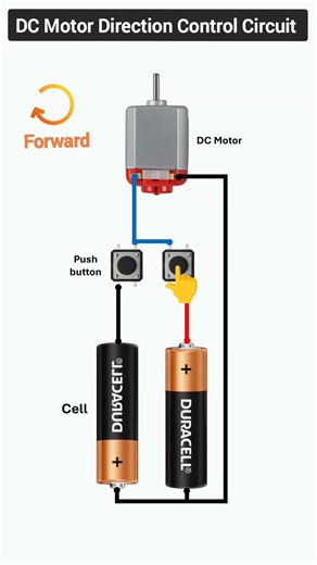 DC Motor Direction Control Circuit Using Two Push Buttons ⚙️ | Simple DIY Circuit
