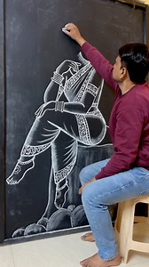 Lady sitting on rock 🪨 #drawingtutorial #artist #facebookreelsviral | Sharad Dhurvey