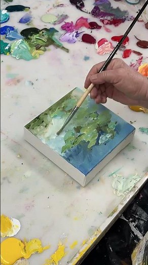A Lily Pond in Process, Art Technique, Art Demo,Mini Painting "shorts" #wipartwork #contemporaryart