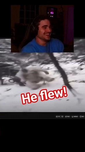 Yeti falls down a mountain