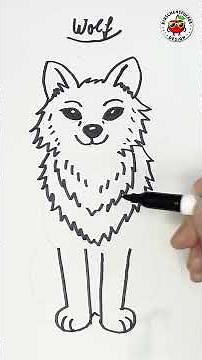 Wolf zeichnen, Tiere zeichnen.#drawing #art #sketch #doodle #animals#zeichnenlernenfürkinder #Kinder