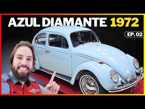 TODOS os Detalhes! 👀 Fusca 1972 Azul Diamante no Tapete Vermelho 💙 Revitalização e Tapeçaria! Ep.02