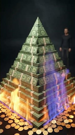 Fiery Destruction of Wealth 💰 #asmr #burnshorts #satisfying #fire #art