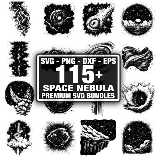 110+ Space Nebula Bundle, Galaxy Nebula Universe, Instant Download Png, Dxf, Eps, Svg - Etsy
