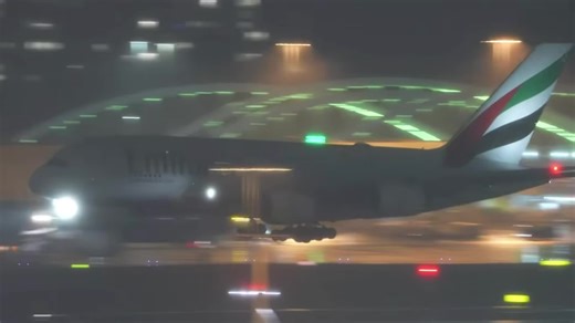 A380 Night Landing Experience
