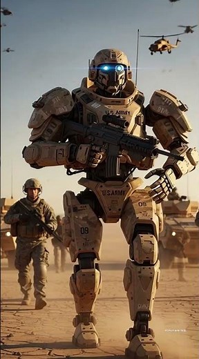 Hyper-Realistic U.S. Army Combat Robot — Desert Deployment Mode"