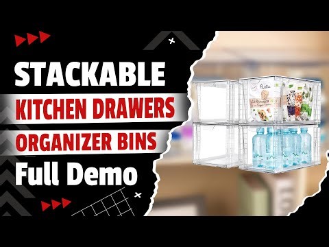 Stackable Kitchen Drawers 🍎Clear Food Organizer Bins