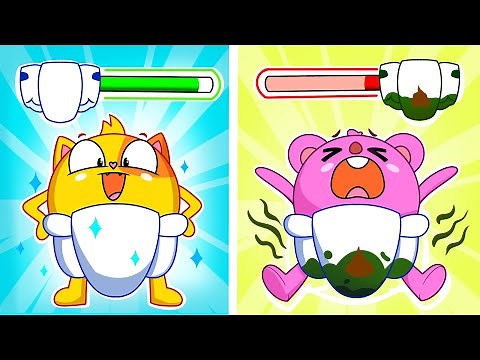 Diaper Story 😿 | Funniest Cartoon For Kids By 4 Friends 😻