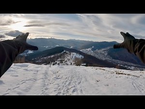 Surviving Strong Winter Winds on a Solo Mountain Hike (Relaxing Nature Ambiance)