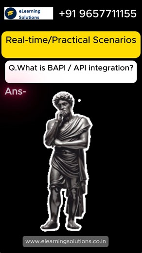 eLearning Solutions on Instagram: "Learn what API and BAPI integration is in simple terms. This video explains API vs BAPI, their differences, benefits, and how they are used in real-time system integration. Perfect for SAP and technical interview preparation. 🔹 Tags / Keywords API integration BAPI integration API vs BAPI SAP BAPI interview question API interview questions System integration SAP integration basics Technical interview prep 🔹 Hashtags #APIIntegration #BAPI #SAP #InterviewQuestio