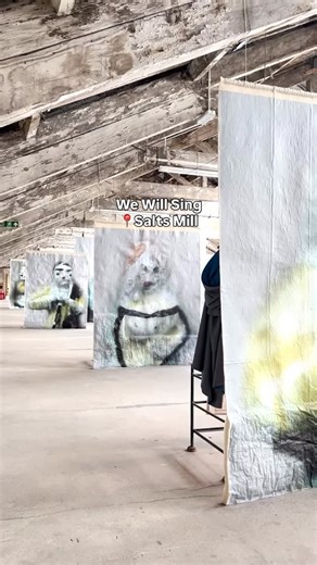 Its On in Bradford on Instagram: "The top floor of Salts Mill has been transformed into a powerful installation by Ann Hamilton, one of America’s most distinguished visual artists 🧑‍🎨 🐑 Salts Mill opened in 1853 as the most modern mill in Europe and now forms the heart of the UNESCO World Heritage Site of Saltaire. Hamilton’s work is inspired by the history and the regeneration of this former textile mill, by the local contemporary wool and textile manufacturing industries, and by the people 