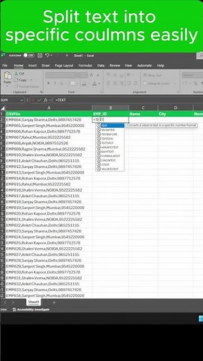 How to use TextSplit function in Excel
