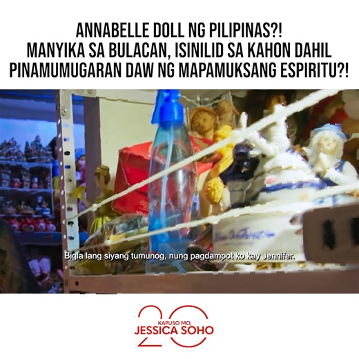 618K views · 6.2K reactions | Annabelle doll ng Pilipinas?! Manyika sa Bulacan, isinilid sa kahon dahil pinamumugaran daw ng mapamuksang espiritu?! Ang ibang manika sa koleksyon, paulit-ulit na ibinalik ng mga napagbentahan sa seller dahil ang mga manyika, tila raw… may sapi?! #KMJSMulto | Kapuso Mo, Jessica Soho (One at Heart, Jessica Soho) | Facebook