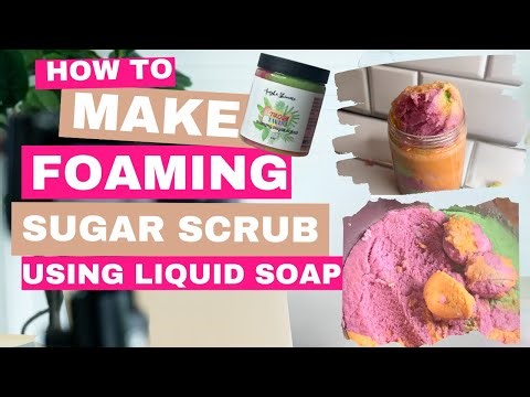 How to make a foaming sugar scrub | using liquid soap base|#smallbusiness #skincare #subscribe #diy