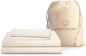 Good Sleep Bedding King Size Sheets Deep Pocket Set - 4 Pc, 100% Egyptian Cotton Sheets, 1000 TC Luxury Sheet Set, Fits Upto 16", "Soft Hotel Style King Bed Sheets with Pillow Covers - Ivory