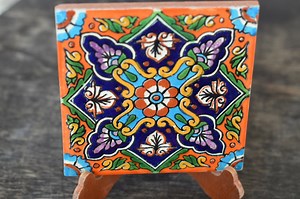 24 Mexican Talavera Tiles.hand Painted 4 1/4" - Etsy